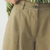 Pantaloncini in twill di cotone plissettato