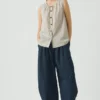 Pantaloni a gamba larga Carys in micro pied-de-poule