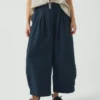 Pantaloni a gamba larga Carys in micro pied-de-poule