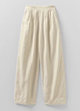 Pantaloni a gamba larga in cotone e lino Corinne