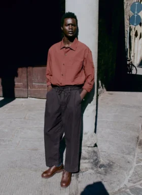 Pantaloni a gamba larga in tela di cotone Bill