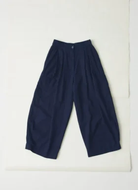 Pantaloni a gamba larga in twill di cotone