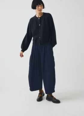 Pantaloni a gamba larga in twill di cotone