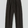 Pantaloni a pieghe in jersey loopback Pantaloni a pieghe in jersey loopback