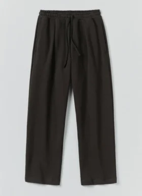 Pantaloni a pieghe in jersey loopback