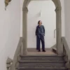 Pantaloni con pieghe sul davanti in cotone e lana a spina di pesce Pantaloni con pieghe sul davanti in cotone e lana a spina di pesce