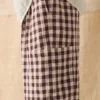 Pantaloni con tasche applicate in cotone e lino a quadretti Pantaloni con tasche applicate in cotone e lino a quadretti