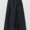 Pantaloni culotte in denim a pieghe