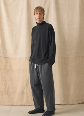 Pantaloni da casa in cotone e canapa spazzolati