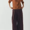 Pantaloni da pescatore in cotone a righe