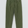 Pantaloni elasticizzati in misto cotone e lino a righe sovratinte Pantaloni elasticizzati in misto cotone e lino a righe sovratinte