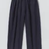 Pantaloni in lino tinti in capo con coulisse Pantaloni in lino tinti in capo con coulisse