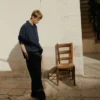 Pantaloni in lino tinti in capo con coulisse Pantaloni in lino tinti in capo con coulisse