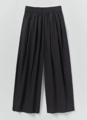 Pantaloni in popeline di cotone con pieghe