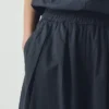 Pantaloni in popeline di cotone con pieghe