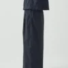 Pantaloni in popeline di cotone con pieghe