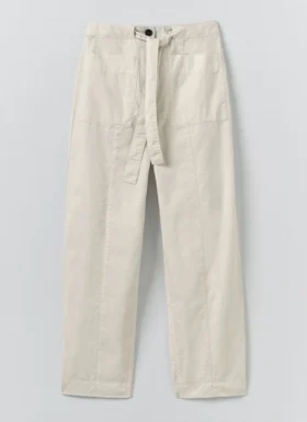 Pantaloni in twill di cotone con cintura