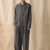 Pantaloni in twill di cotone e lino a pieghe Pantaloni in twill di cotone e lino a pieghe