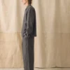 Pantaloni in twill di cotone e lino a pieghe Pantaloni in twill di cotone e lino a pieghe