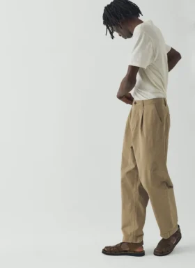 Pantaloni in twill di cotone plissettato Otto
