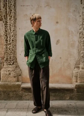 Pantaloni Jude in twill di cotone a gamba larga