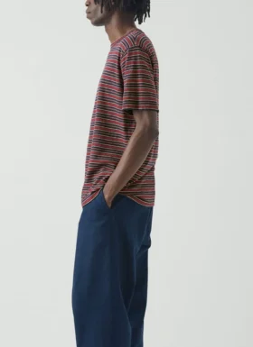 T-shirt a maniche corte a righe Theo in cotone in pantaloncini