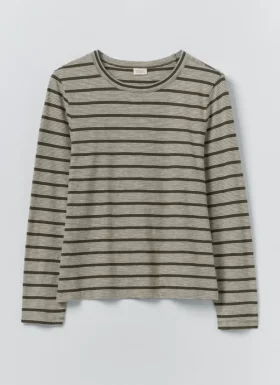T-shirt a righe con collo rotondo