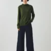 T-shirt Aster in lana e lyocell con collo alto