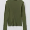T-shirt Aster in lana e lyocell con collo alto