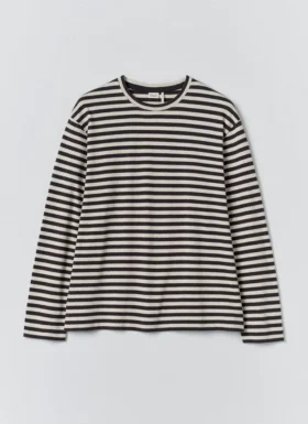 T-shirt in cotone a maniche lunghe a righe Chef