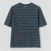 T-shirt in cotone biologico a righe sovratinta