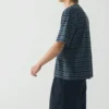 T-shirt in cotone biologico a righe sovratinta