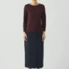 T-shirt Lia in cotone con scollo a barchetta