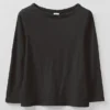 T-shirt Lia in cotone con scollo a barchetta
