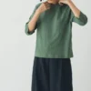 T-shirt raglan in cotone e canapa