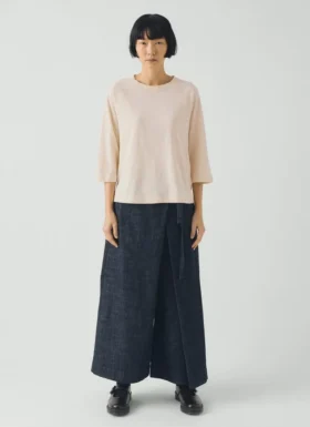 T-shirt raglan in cotone e canapa