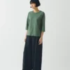 T-shirt raglan in cotone e canapa