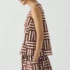Top a righe patchwork con stampa a blocchi Top a righe patchwork con stampa a blocchi