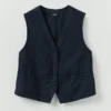 Top gilet in tela di cotone e lino Top gilet in tela di cotone e lino