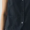 Top gilet in tela di cotone e lino Top gilet in tela di cotone e lino