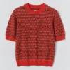 Top in cotone a maglia jacquard Top in cotone a maglia jacquard