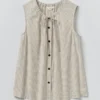 Top in cotone a righe sottili