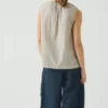 Top in cotone a righe sottili