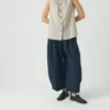 Top in cotone a righe sottili