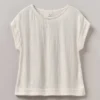 Top in garza di cotone stropicciato