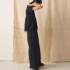 Top in garza di cotone stropicciato