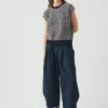 Top in maglia di lana e cotone a righe ondulate Top in maglia di lana e cotone a righe ondulate