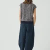 Top in maglia di lana e cotone a righe ondulate Top in maglia di lana e cotone a righe ondulate