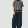 Top in maglia di lana e cotone a righe ondulate Top in maglia di lana e cotone a righe ondulate