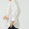 Top in popeline di cotone con bordi in stile porcellana